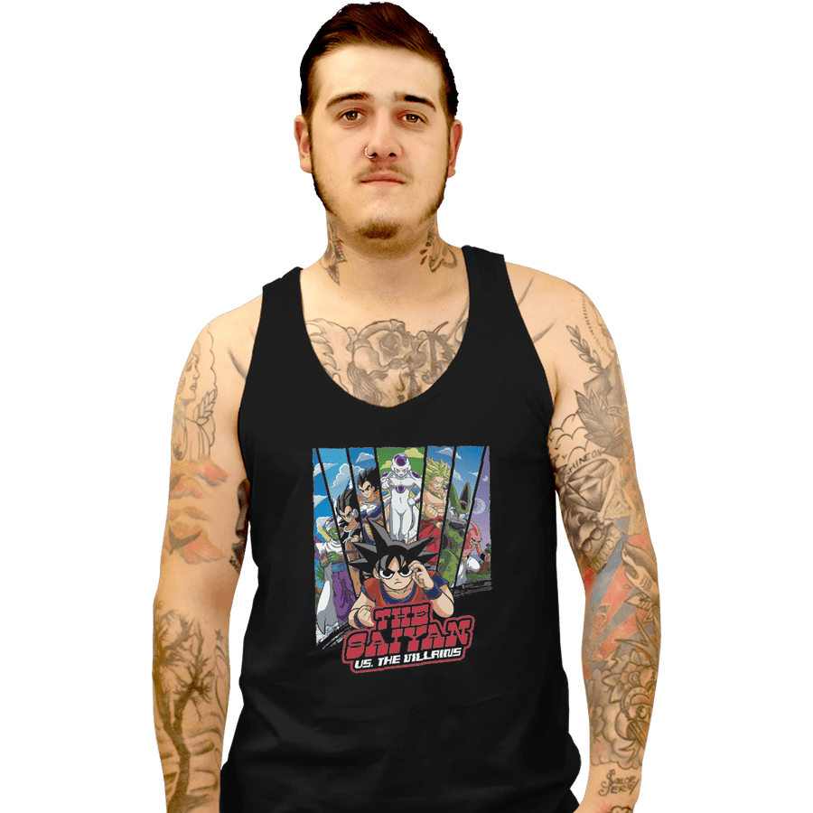 Shirts Tank Top, Unisex / Small / Black The Saiyan Vs The Villains