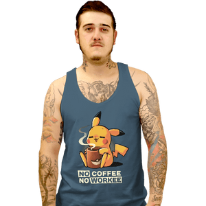 Secret_Shirts Tank Top, Unisex / Small / Indigo Blue No Coffee Pikachu