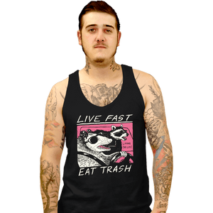 Secret_Shirts Tank Top, Unisex / Small / Black Live Fast Eat Trash