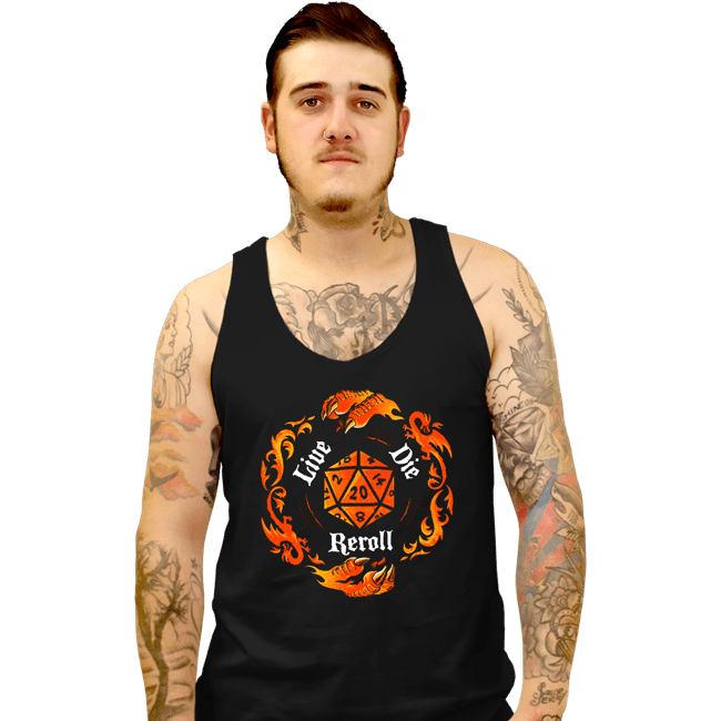Daily_Deal_Shirts Tank Top, Unisex / Small / Black Reroll The Dice