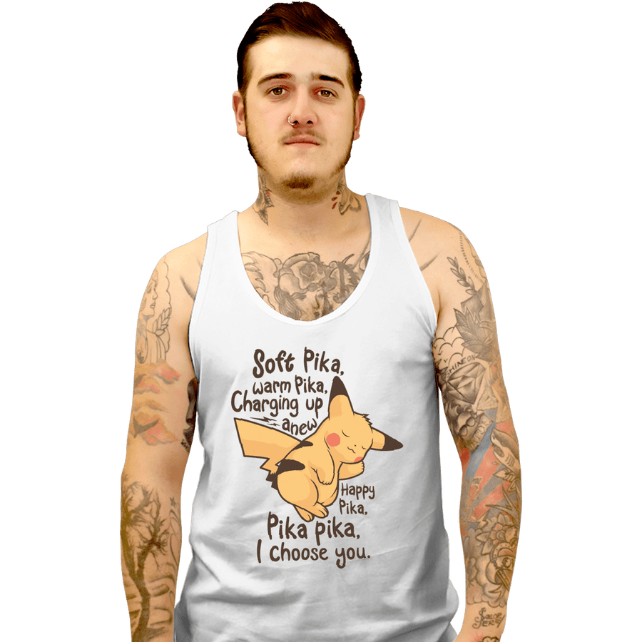 Shirts Tank Top, Unisex / Small / White Soft Pika