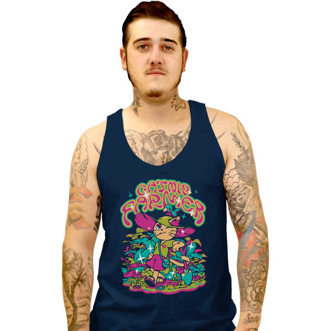 Secret_Shirts Tank Top, Unisex / Small / Navy Catnip Farmer