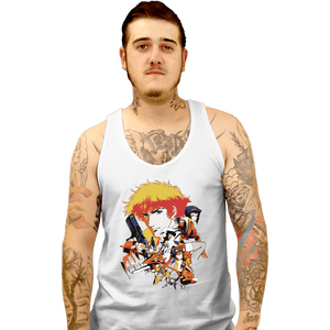 Daily_Deal_Shirts Tank Top, Unisex / Small / White Retro Space Cowboy