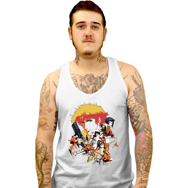 Daily_Deal_Shirts Tank Top, Unisex / Small / White Retro Space Cowboy
