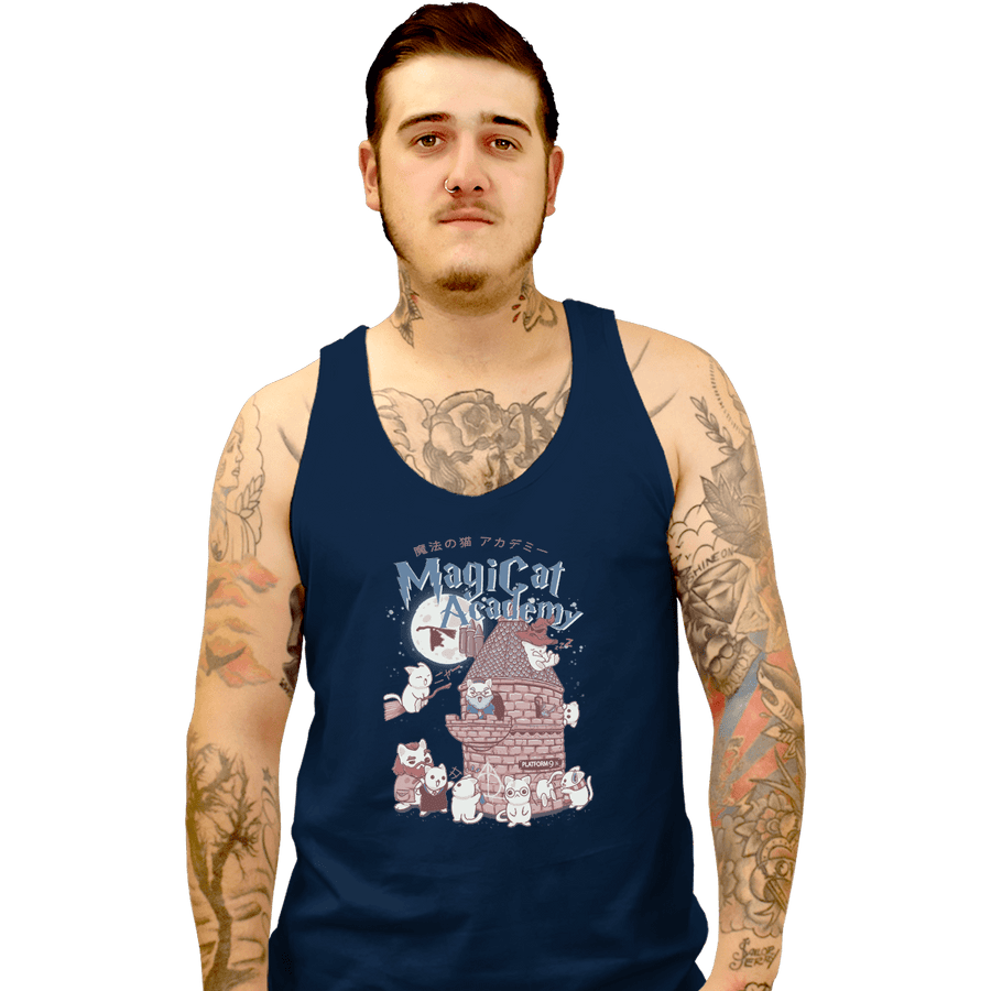 Shirts Tank Top, Unisex / Small / Navy Magicat Academy