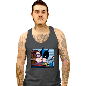 Shirts Tank Top, Unisex / Small / Charcoal In The Batmobile