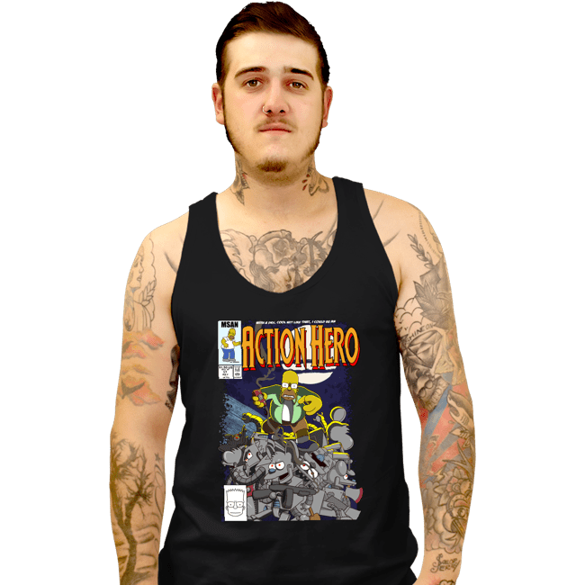 Daily_Deal_Shirts Tank Top, Unisex / Small / Black Action Hero
