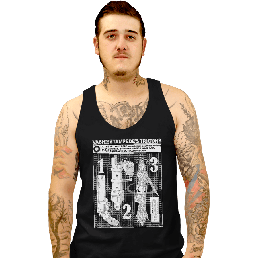 Shirts Tank Top, Unisex / Small / Black Vash The Stampede's Triguns