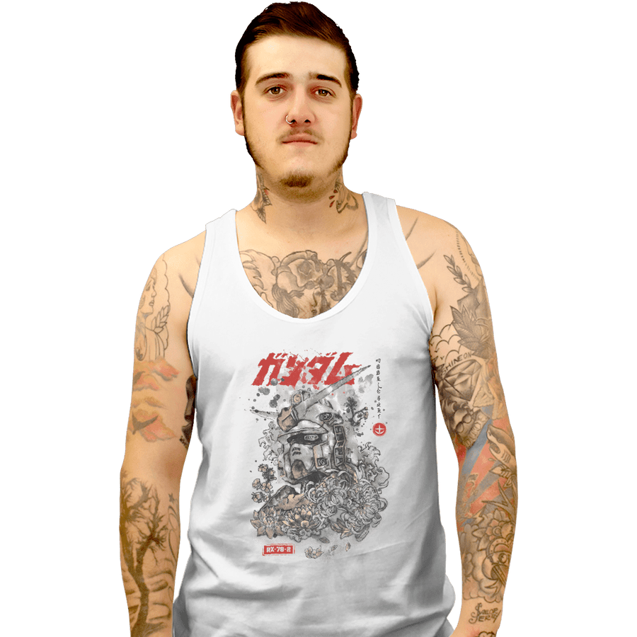 Shirts Tank Top, Unisex / Small / White Gundam Ink