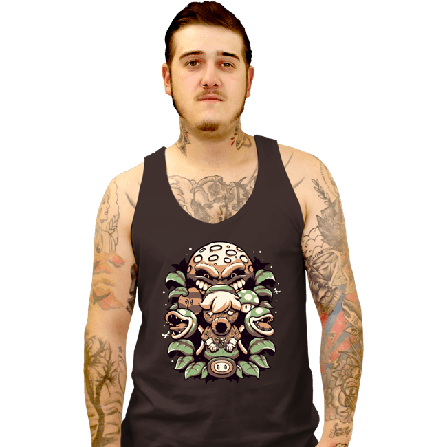 Shirts Tank Top, Unisex / Small / Black Retro Garden