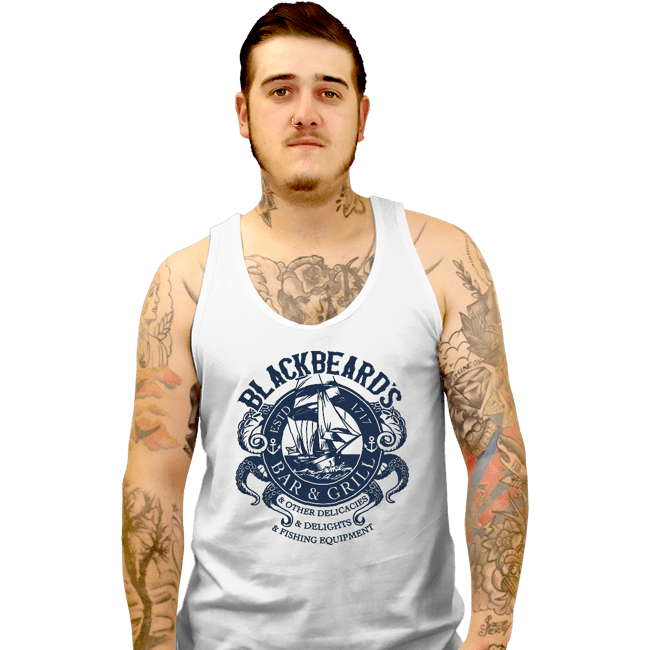 Daily_Deal_Shirts Tank Top, Unisex / Small / White Blackbeard's Bar And Grill