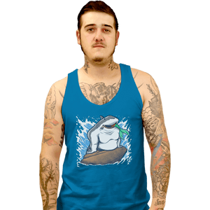 Shirts Tank Top, Unisex / Small / Sapphire The Little Shark