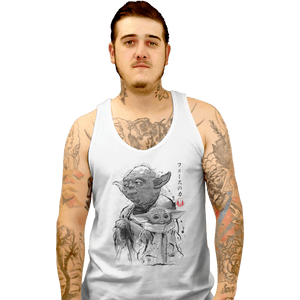 Shirts Tank Top, Unisex / Small / White Old And Young Sumi-e