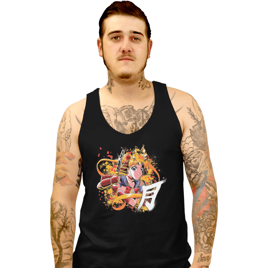 Shirts Tank Top, Unisex / Small / Black Samurai Moon