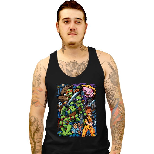 Daily_Deal_Shirts Tank Top, Unisex / Small / Black TMNT Pilgrim
