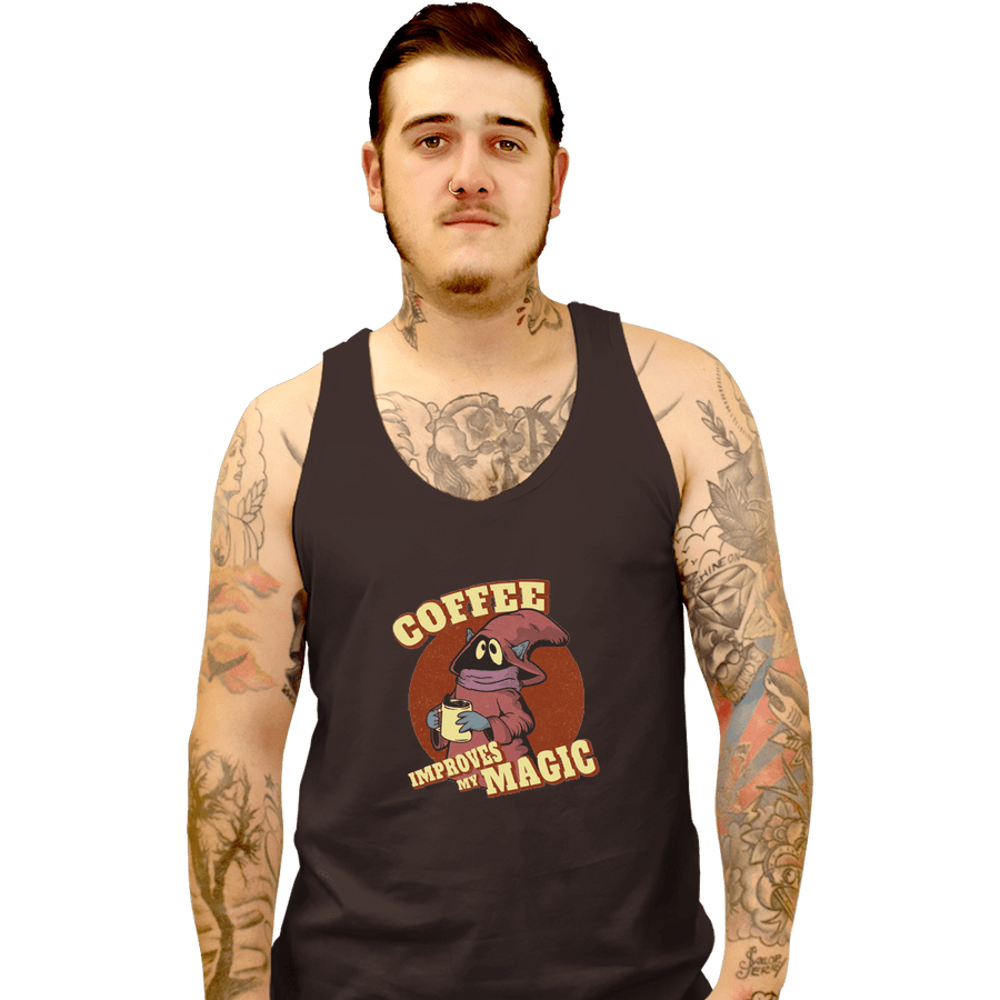 Shirts Tank Top, Unisex / Small / Black Coffee Improves My Magic