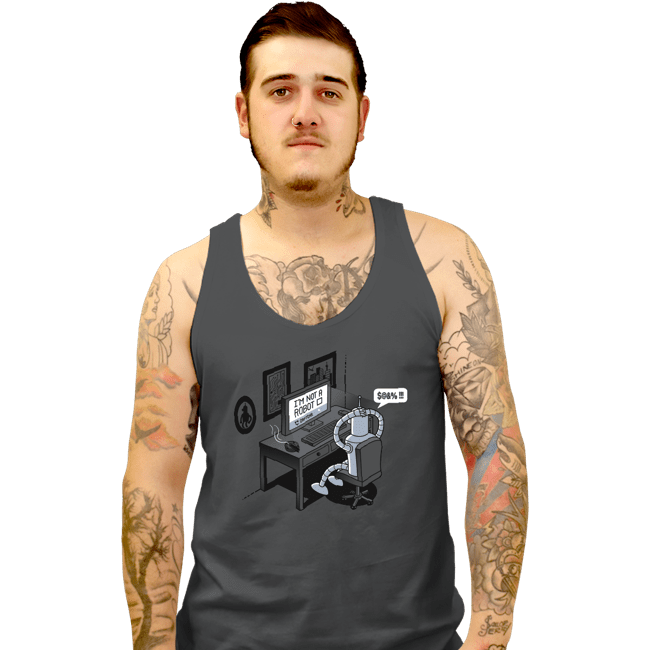Secret_Shirts Tank Top, Unisex / Small / Charcoal Robot's Problem