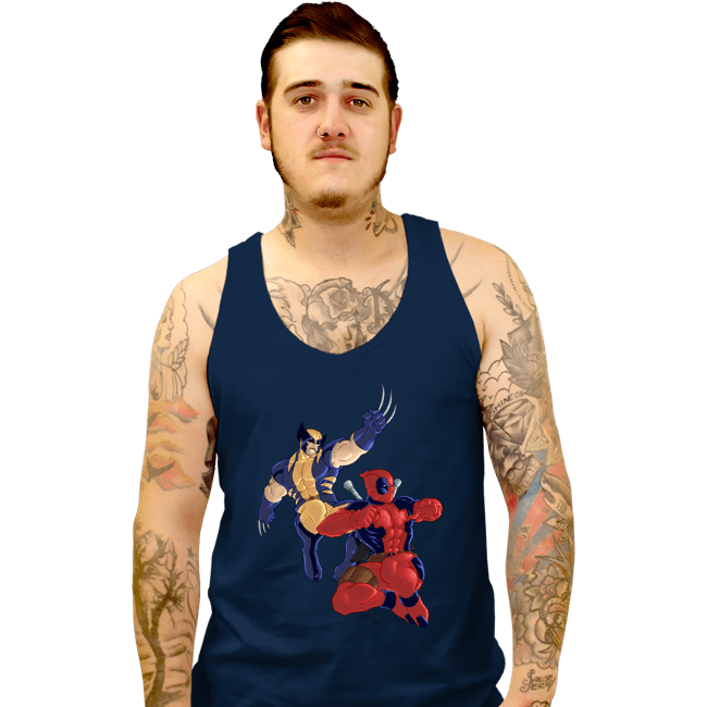 Secret_Shirts Tank Top, Unisex / Small / Navy Wolverine & Deadpool