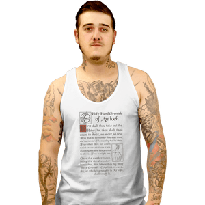 Shirts Tank Top, Unisex / Small / White Holy Hand Grenade Script