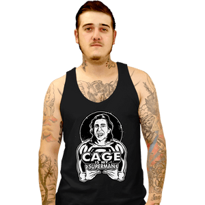 Daily_Deal_Shirts Tank Top, Unisex / Small / Black Cage Is My Superman