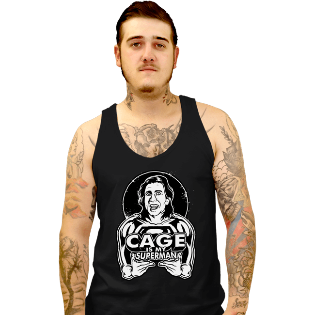Daily_Deal_Shirts Tank Top, Unisex / Small / Black Cage Is My Superman