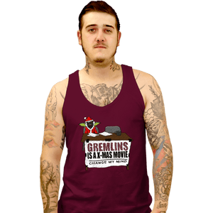 Shirts Tank Top, Unisex / Small / Maroon Gremlins Is A Christmas Movie