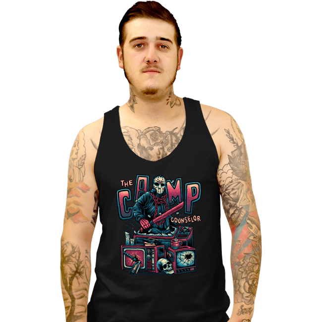 Daily_Deal_Shirts Tank Top, Unisex / Small / Black The Camp Counselor