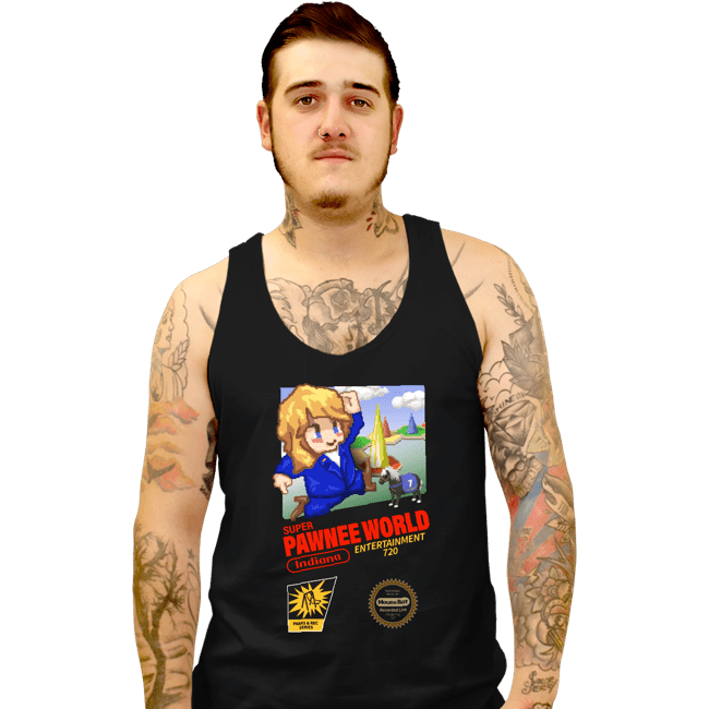 Shirts Tank Top, Unisex / Small / Black Super Pawnee World