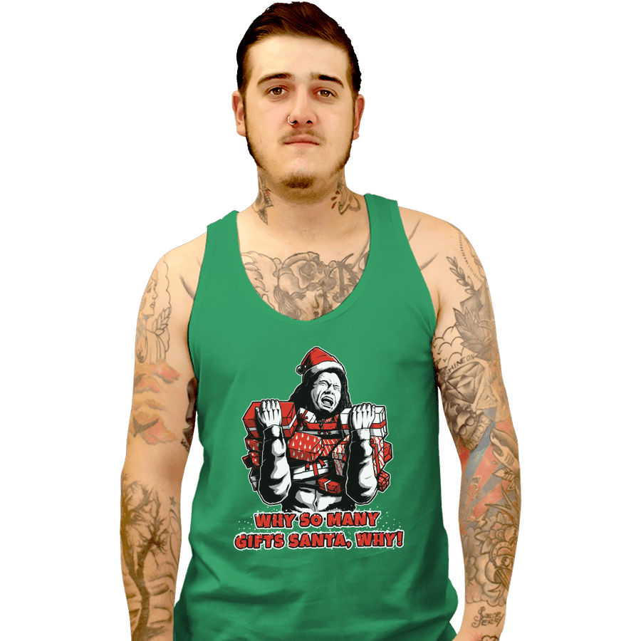 Shirts Tank Top, Unisex / Small / Irish Green Why Santa Why