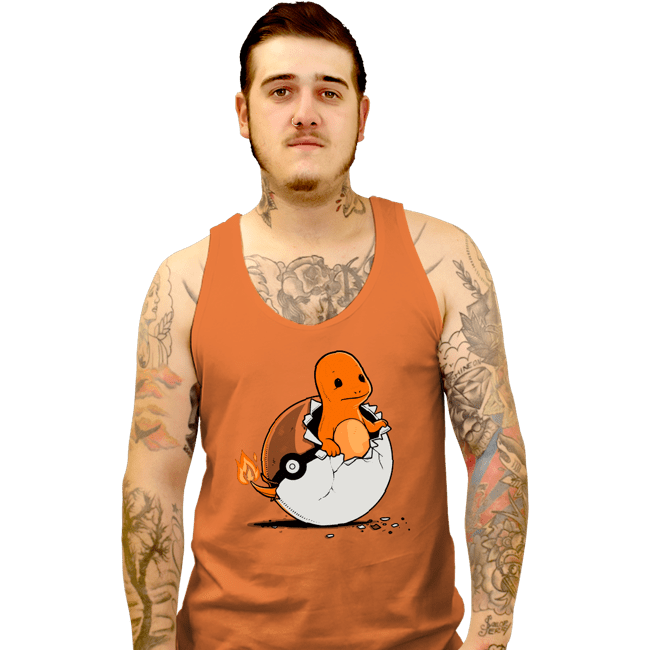 Shirts Tank Top, Unisex / Small / Orange Pokegg Ball