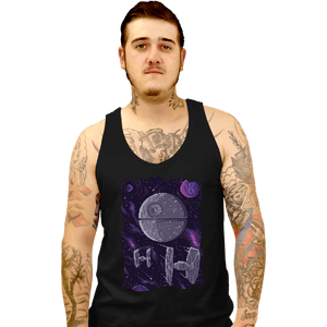 Daily_Deal_Shirts Tank Top, Unisex / Small / Black Pixel Death Star