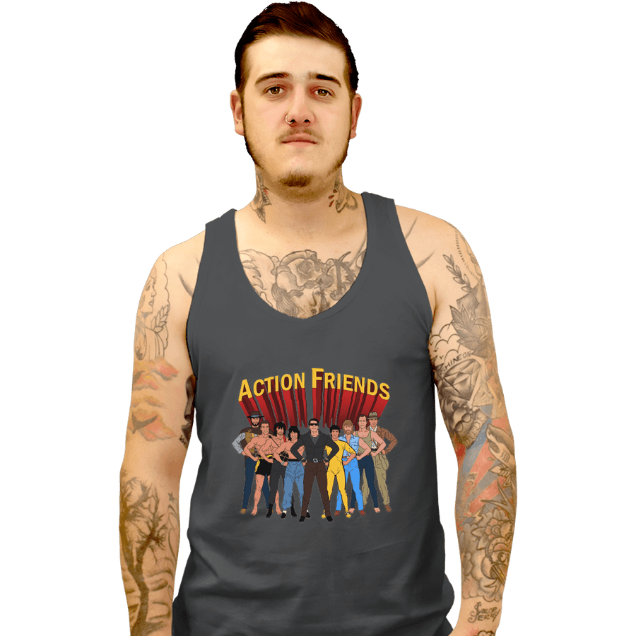 Shirts Tank Top, Unisex / Small / Charcoal Action Friends