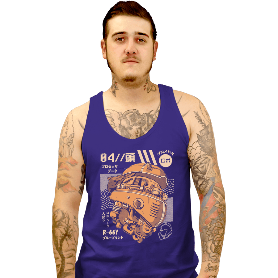 Shirts Tank Top, Unisex / Small / Violet Robo Head