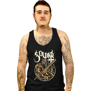 Shirts Tank Top, Unisex / Small / Black Alien In Gold