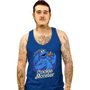 Daily_Deal_Shirts Tank Top, Unisex / Small / Royal Blue Cookie Monster Doll