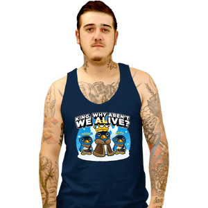 Daily_Deal_Shirts Tank Top, Unisex / Small / Navy Penguin King