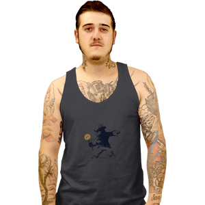 Shirts Tank Top, Unisex / Small / Dark Heather Banksy Flower