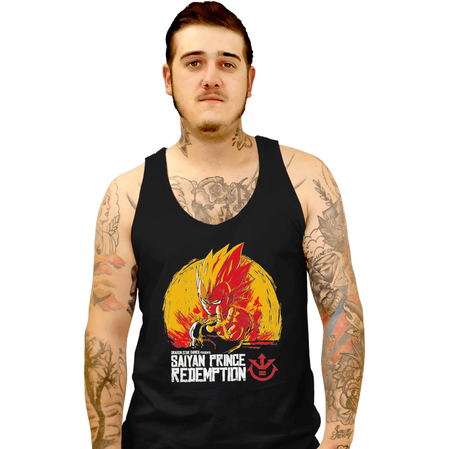 Shirts Tank Top, Unisex / Small / Black Saiyan Prince Redemption