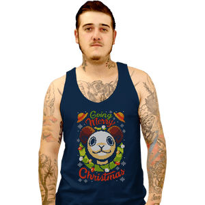 Daily_Deal_Shirts Tank Top, Unisex / Small / Navy Going Merry Christmas