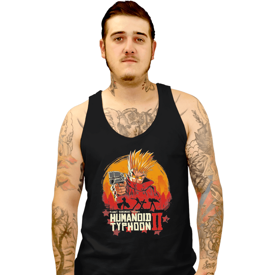 Shirts Tank Top, Unisex / Small / Black Red Humanoid Typhoon II