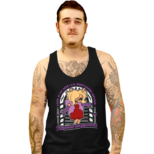 Shirts Tank Top, Unisex / Small / Black Miss Piggy Melodies