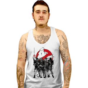 Daily_Deal_Shirts Tank Top, Unisex / Small / White Ghostbusters Sumi-e