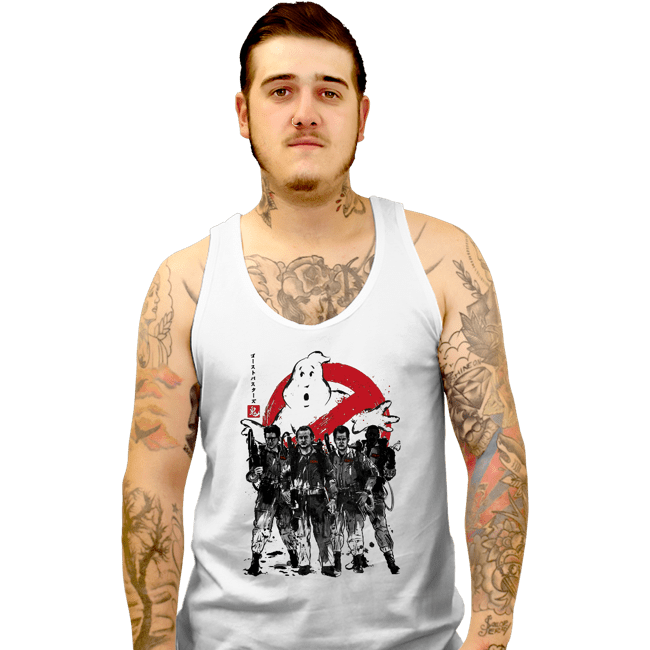 Daily_Deal_Shirts Tank Top, Unisex / Small / White Ghostbusters Sumi-e