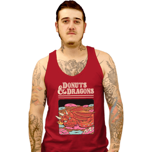 Shirts Tank Top, Unisex / Small / Red Donuts And Dragons