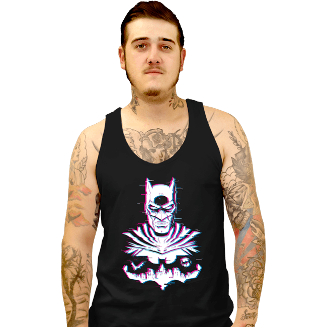 Secret_Shirts Tank Top, Unisex / Small / Black Glitched Batman