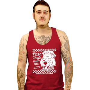 Daily_Deal_Shirts Tank Top, Unisex / Small / Red Pizza Dog
