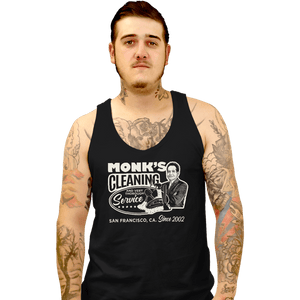 Shirts Tank Top, Unisex / Small / Black Monk Cleaning Service