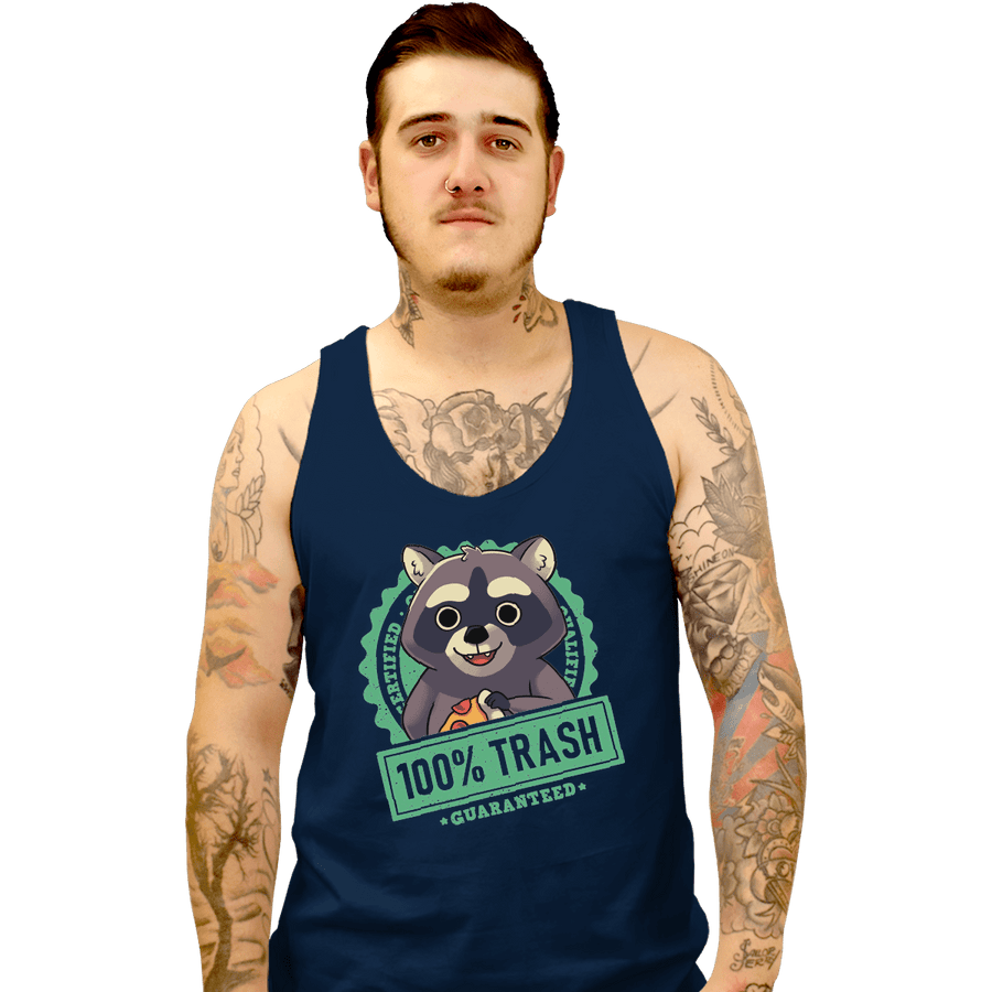 Shirts Tank Top, Unisex / Small / Navy 100% Trash