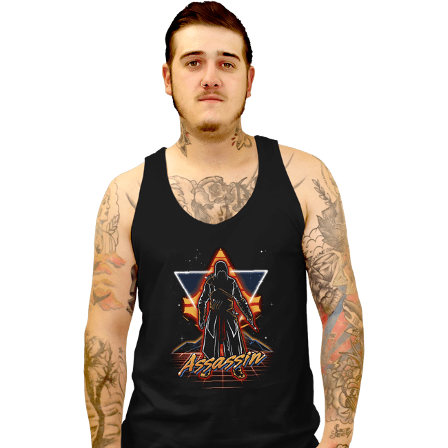 Shirts Tank Top, Unisex / Small / Black Retro Assassin