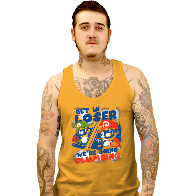 Daily_Deal_Shirts Tank Top, Unisex / Small / Gold Plumbing Time
